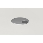 Kabeldurchlass, silber, rechts auf der Tischplatte 